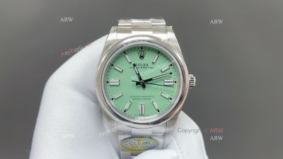 Clean Factory Rolex Oyster Perpetual 3230 Light Green Face Watch  